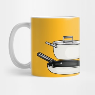 Cookware sets cartoon illustration Mug